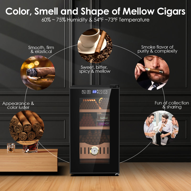 LINKEWODE 25L Electric Cigar Humidor with Cooling and Heating Function